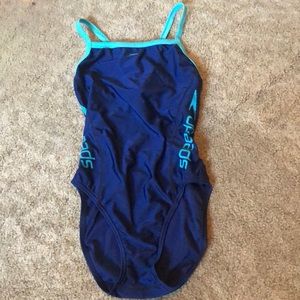 Blue speedo swimsuit